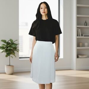 [WOMEN] UNIQLO Pencil Skirt S Grey Blue | Stretch Polyester Blend | NWOT
